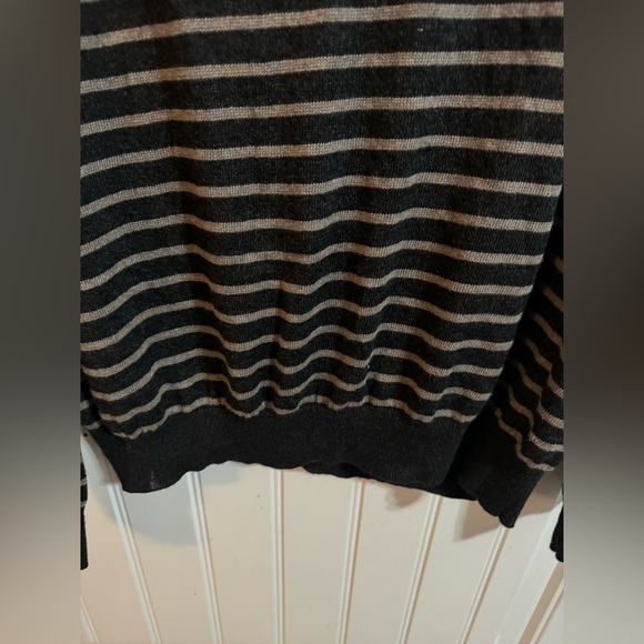 Vince Black/Gray Striped Pullover Hoodie - Picture 6 of 6